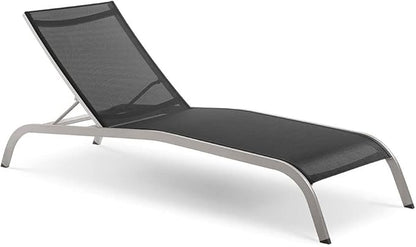 Modway Savannah Outdoor Patio Mesh Chaise Lounge Chair in Black