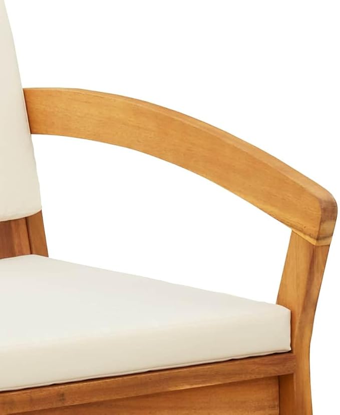 vidaXL Cream White Outdoor Garden Bench with Cushions for Two - Photo 7