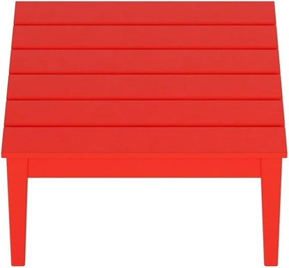 Costaelm Outdoor Side Tables for Patio, Small Patio Conversation Table Weather Resistant Coffee Table, Small Square Table Outdoor End Tables for Porch, Balcony, Poolside, Deck, Red