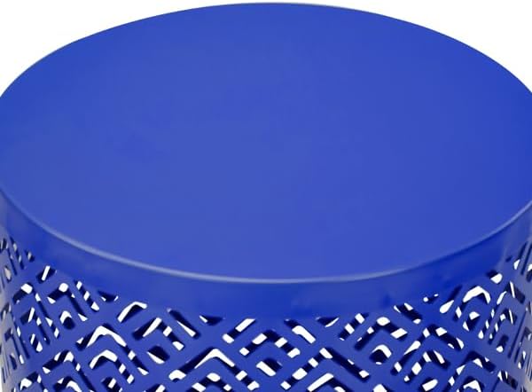 Outdoor Side Table Set of 3, Nesting Coffee End Tables Indoor, Lightweight Patio Furniture for Balcony, Garden,Coffee Table for Indoor, Plant Stand Outdoor,12", 14", 16" H (Blue & White & Red)