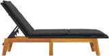 Sun Loungers with Cushions 2 pcs Poly Rattan and Solid Wood Acacia, Patio Loungers, Relaxation Chairs, Pool Loungers - Photo 6