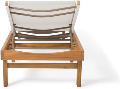 Outdoor Chaise Lounge Chair, Weather-Resistant Reclining Pool Lounger for Patio, Garden, Backyard & Poolside