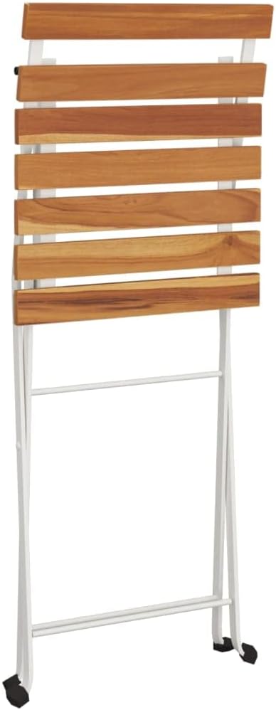 Folding Bistro Chairs 2 pcs Solid Wood Acacia and Steel Front Porch Furniture Outdoor Chair Outdoor Furniture Suitable for lawns, Pools and patios.