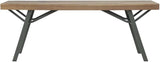 Garden Bench, Brown Solid Acacia Wood and Steel, 47.2 in Wide Outdoor Seating for Patio, Porch, Deck - Photo 3