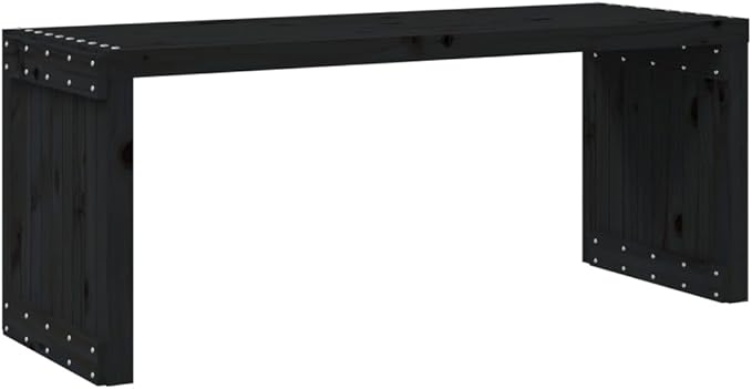 Patio Bench Extendable Black 83.7"x15.9"x17.7" Solid Wood Pine,Extendable Solid Pine Wood Garden Bench for Outdoor Patio Terrace Lawn Patio Furniture & Accessories