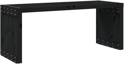 Patio Bench Extendable Black 83.7"x15.9"x17.7" Solid Wood Pine,Extendable Solid Pine Wood Garden Bench for Outdoor Patio Terrace Lawn Patio Furniture & Accessories