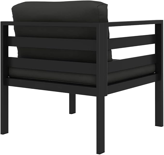 Anthracite Outdoor Sectional Corner Seat 27.6x27.6x25.4 in Aluminum Frame Lightweight Modular Patio Couch for Balcony - Photo 5
