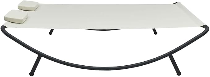 Double Chaise Lounge Outdoor with Adjustable Canopy and Pillow Extra Large Patio Hammock Bed Wheeled for Outside - Photo 4
