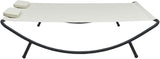 Double Chaise Lounge Outdoor with Adjustable Canopy and Pillow Extra Large Patio Hammock Bed Wheeled for Outside - Photo 4