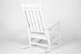 Outdoor Rocking Chair Set with Side Table, 3-Piece Rocking Chair Set with Wood-Texture, All Weather-Resistant - Photo 5