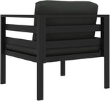 Anthracite Modular Outdoor Sofa 27.6 x 29.5 x 25.4 in Single Patio Couch Powder-Coated Aluminum Frame Removable - Photo 5