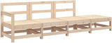 Modular Garden Lounge Set, Rustic Solid Pine Wood Outdoor Sofa for Patio, Backyard, and Balcony, Natural Brown Finish - Photo 3