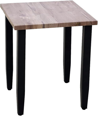COOS BAY Modern Outdoor Table, Patio Side Table with Wood Grain Top, Metal Weather-Resistant Table for Deck, Porch, Balcony, Garden, 20.9" x 20.9" x 24.2", Brown