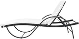 Modern Outdoor Chaise Lounge 25.2x76x22 in Steel Frame UV-Safe Poly Rattan Adjustable Recliner Chair Black & Cream - Photo 6