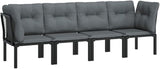 4-Piece Garden Lounge Set, Modular Outdoor Patio Furniture with Weather-Resistant Synthetic Poly Rattan - Photo 2
