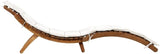 Cream Sun Lounger Outdoor Chaise Lounge, 21.65 x 72.44 x 25.20 Inches Solid Acacia Wood Folding Pool Chair - Photo 2