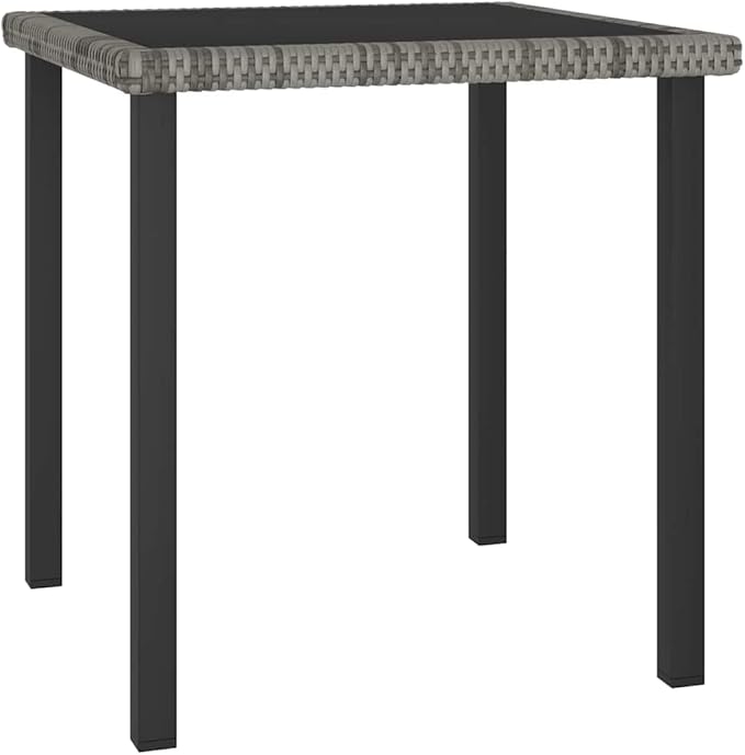 Square Garden Dining Table, Outdoor Patio Furniture with Tempered Glass Top - Photo 1