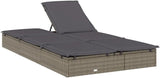 2-Person Grey PE Rattan Chaise Lounge, 79"x43" Steel Frame Poolside Sunbed, Adjustable Backrest, Removable Cushions - Photo 7