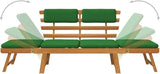 Garden Bench Deck Bench Patio Bench with Cushions 2-in-1 74.8" Solid Acacia Wood - Photo 6