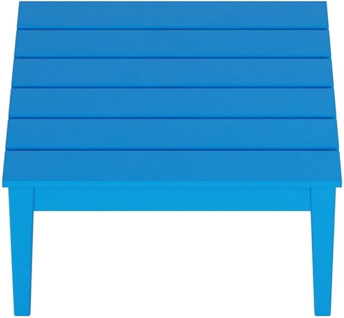 Costaelm Outdoor Side Tables for Patio, Small Patio Conversation Table Weather Resistant Coffee Table, Small Square Table Outdoor End Tables for Porch, Balcony, Poolside, Deck, Pacific Blue