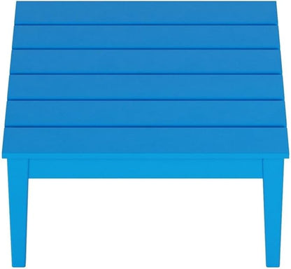 Costaelm Outdoor Side Tables for Patio, Small Patio Conversation Table Weather Resistant Coffee Table, Small Square Table Outdoor End Tables for Porch, Balcony, Poolside, Deck, Pacific Blue