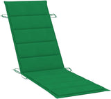 Patio Sun Lounger Set of 2, Outdoor Chaise Lounge Chairs with Cushions, Solid Acacia Wood Frame, Green Polyester Fabric - Photo 7