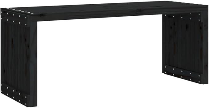 Patio Bench Extendable Black 83.7"x15.9"x17.7" Solid Wood Pine,Extendable Solid Pine Wood Garden Bench for Outdoor Patio Terrace Lawn Patio Furniture & Accessories