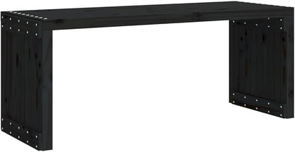 Patio Bench Extendable Black 83.7"x15.9"x17.7" Solid Wood Pine,Extendable Solid Pine Wood Garden Bench for Outdoor Patio Terrace Lawn Patio Furniture & Accessories
