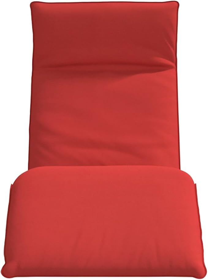 Red Folding Sun Lounger, 69"x21"x3", 5-Pos Reclining, Water-Repellent Oxford, Portable for Patio Pool Yard Camping