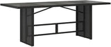 vidaXL Patio Garden Table - Black PE Rattan Glass top - Outdoor/Patio/Garden/Deck - Photo 1
