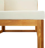 vidaXL Outdoor Solid Acacia Wood Sectional Corner Sofa with Cream White Cushions, Customizable Configurations - Photo 5
