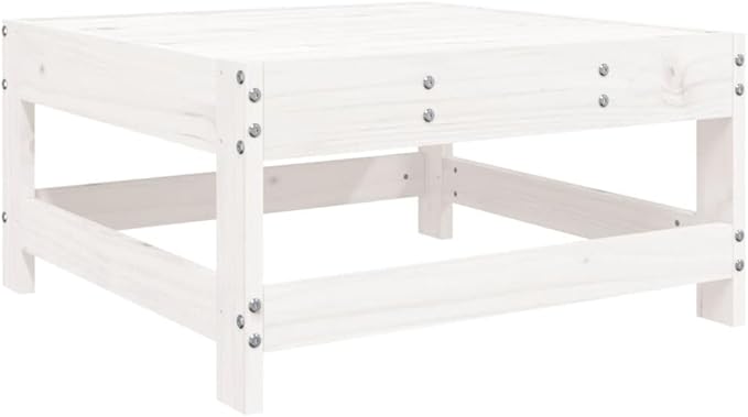 White Solid Pine Outdoor Sectional Sofa 26x24.4x27.8 in Modern Modular Garden Lounge Set Seats 3 for Patio Balcony or Backyard