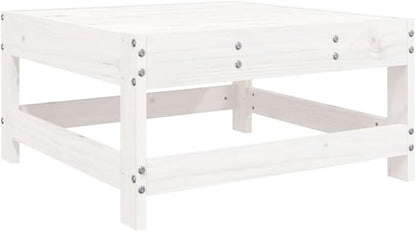 White Solid Pine Outdoor Sectional Sofa 26x24.4x27.8 in Modern Modular Garden Lounge Set Seats 3 for Patio Balcony or Backyard