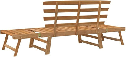 Patio Bench,Park Wooden Bench,Garden Bench,Balcony Bench,Outdoor Furniture,Picnic Bench, for The Front Porch,Deck, Balcony or Backyard,2-in-1 74.8" Solid Acacia Wood
