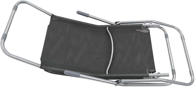 Folding Sun Lounger Set of 2, Adjustable Reclining Outdoor Chaise Lounge Chairs with Breathable Textilene Fabric for Patio Garden Poolside Beach, Anthracite, Supports 265 lbs, No Assembly Required
