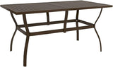 Patio Table Brown 55.1"x31.5"x28.3" Steel - Photo 1