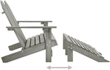 Grey Solid Fir Wood Two-Seater Detachable Garden Chair with Ottoman for Patio and Balcony Outdoor Furniture - Photo 6