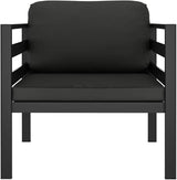 Anthracite Modular Outdoor Sofa 27.6 x 29.5 x 25.4 in Single Patio Couch Powder-Coated Aluminum Frame Removable - Photo 3