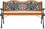 Garden Bench Outdoor Bench for Patio Metal Bench Park Bench with Armrests Sturdy Steel Frame Furniture Metal Bench for - Photo 4