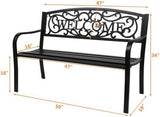 50" Outdoor Garden Bench, Patio Furniture Metal Outdoor Chair with Cast Iron Frame - Photo 3