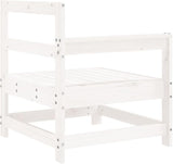 White Compact Outdoor Sectional Sofa 24.4" Solid Pine Slatted Bench, Matte Patio Loveseat for Garden, Balcony - Photo 5