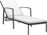 Sun Lounger with Cushions, Adjustable Backrest Outdoor Chaise Lounge for Patio Poolside - Photo 3