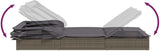 Grey PE Rattan Sunbed, Powder-Coated Steel Frame, 83.1 x 25.6 inch Outdoor Chaise Lounge Chair with Cushion - Photo 7