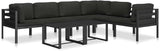 Aluminum Modular Outdoor Sectional Middle Sofa 27.6"x25.4"x25.4" Anthracite Powder-Coated Frame with Weather-Tough - Photo 5