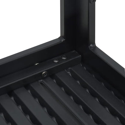 Black HDPE Steel Square Coffee Table, 30.7x30.7x29.1 in, Durable Outdoor Patio Side Table for Garden, Balcony, Living Room Furniture
