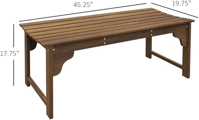 Outdoor Garden Bench, 45.25" L x 19.75" W x 17.75" H Garden Chair Patio Bench Backless Wood Bench, Benches for Front Porch Park Backyard Entryway,Outdoor Backless Bench, Patio Dining Bench