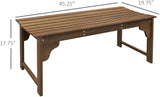 Outdoor Garden Bench, 45.25" L x 19.75" W x 17.75" H Garden Chair Patio Bench Backless Wood Bench - Photo 3