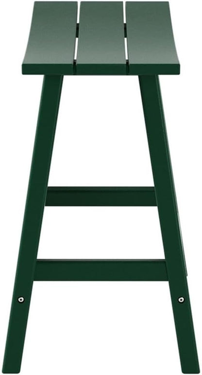 Costaelm 24" Height Outdoor Bar Stools, All-Weather Bar Stools, Adirondack Poly Patio Bar Stool for Patio, Deck, Kitchen Counter and Garden, Dark Green