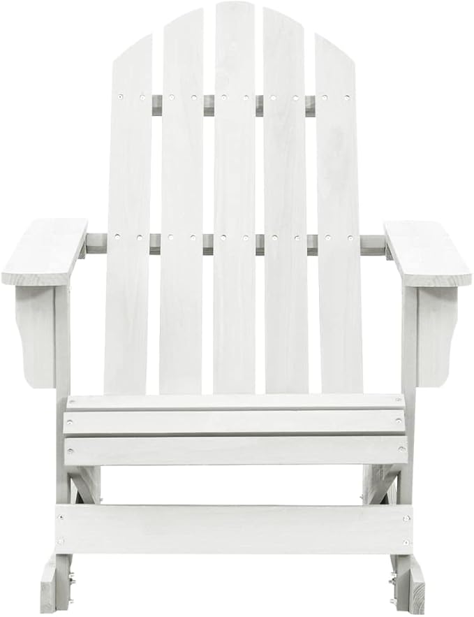 Patio Rocking Chair,Tanning Chairs for Outside,Pool Lounge Chairs,Garden Chair,Porch Chairs,Outdoor Rocking Chair,Camping Chair,for Porch, Patio, Lawn, Garden, Backyard, Deck, Wood White
