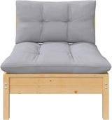 Patio Middle Sofa with Gray Cushions Solid Pinewood Outdoor Chairs Furniture Outdoor Patio Furniture Set Suitable for - Photo 3